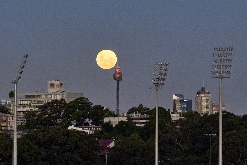The full moon over Sydney, Australia