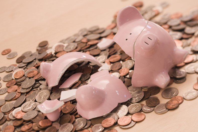 File photo of smashed piggy bank.