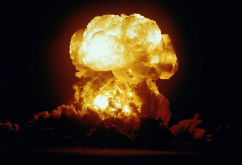 The explosion of a nuclear bomb