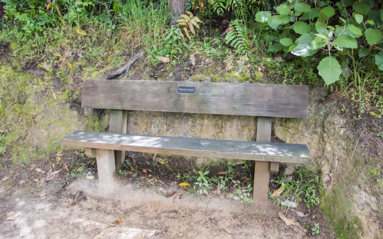 A park bench tribute.