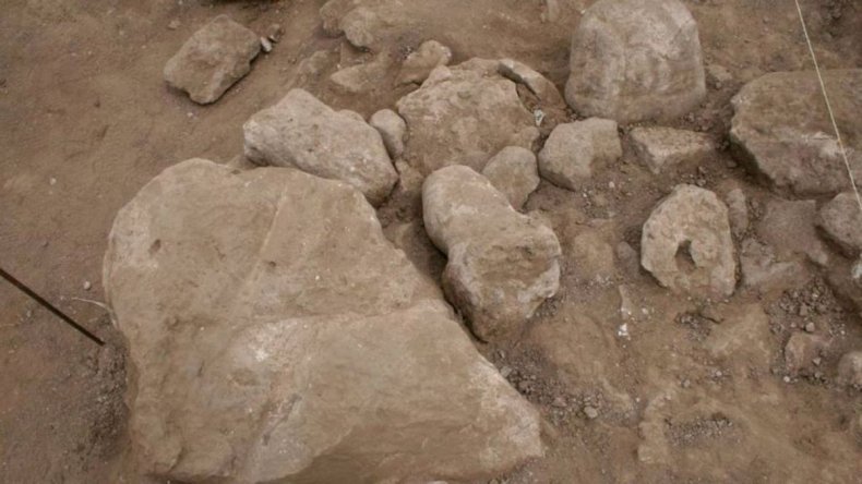 Excavation in Mont'e Prama of Cabras Sardinia