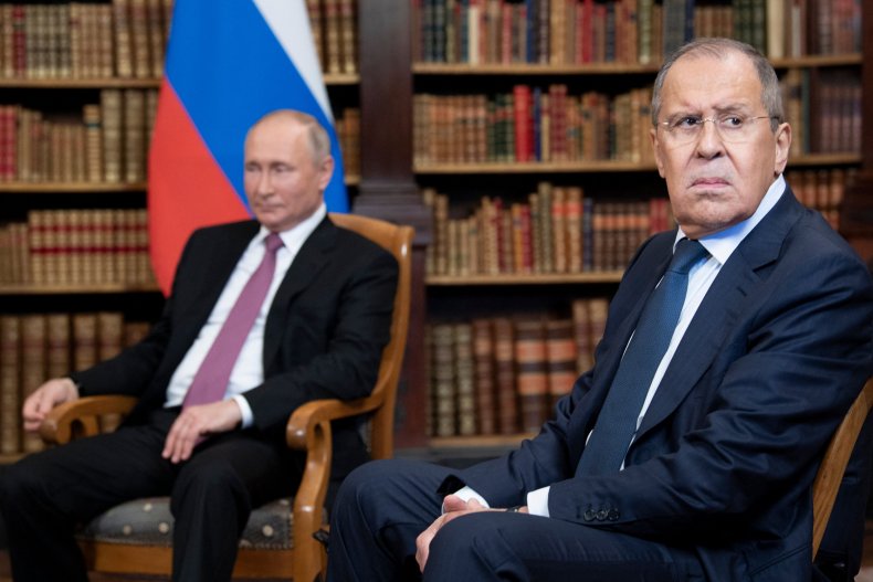 Sergei Lavrov with Vladimir Putin 