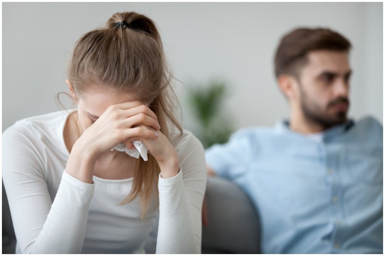 Stock photo of couple arguing