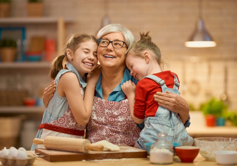 grandmother and children