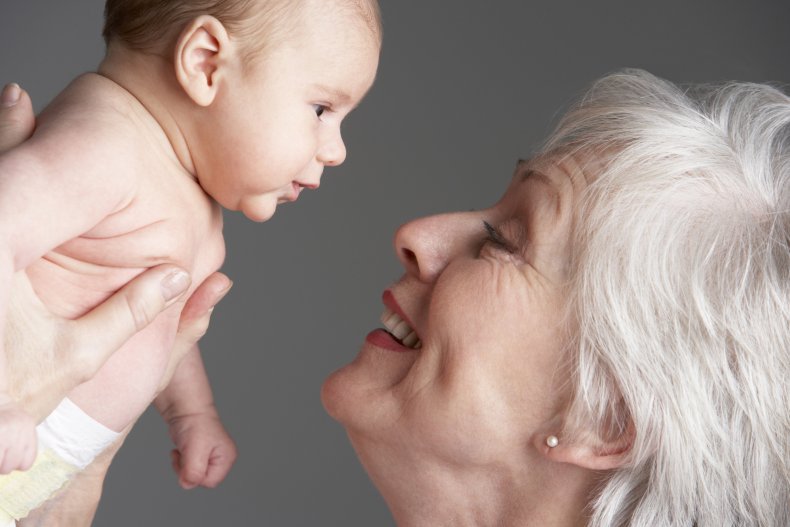 Grandmother and baby