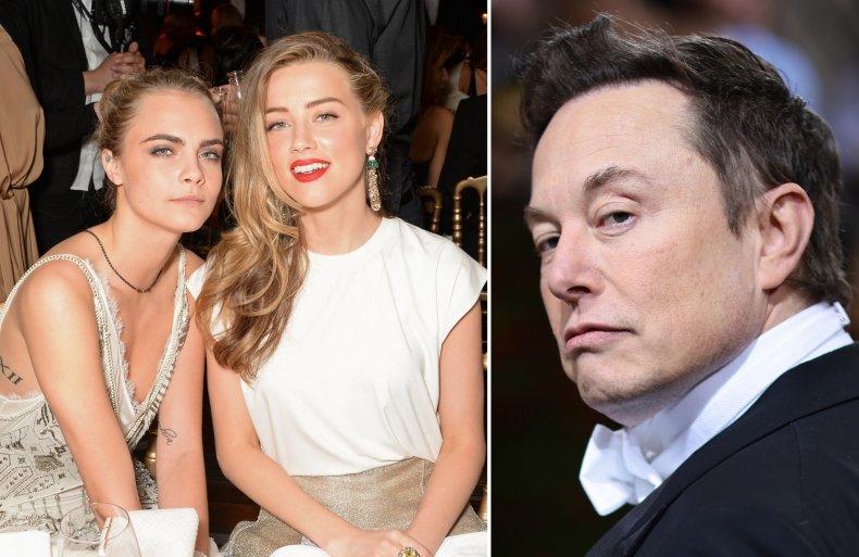 Cara Delevingne, Elon Musk and Amber Heard
