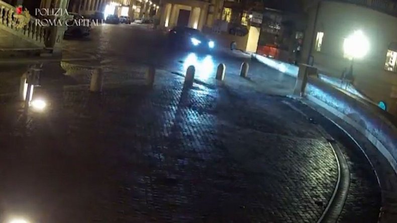 Lost tourist drives down Rome's Spanish Steps