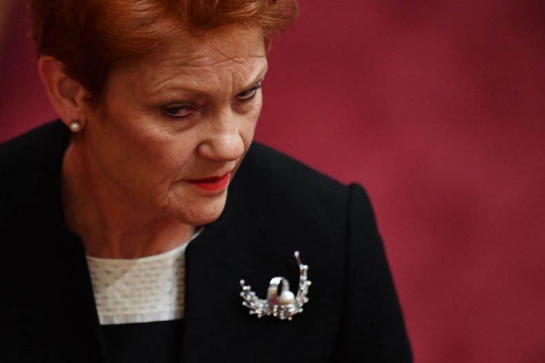 Australian senator Pauline Hanson