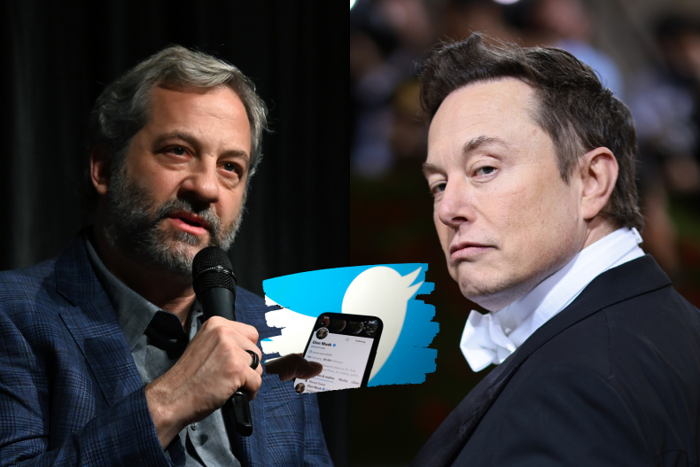 Judd Apatow and Elon Musk twitter