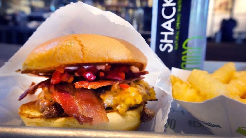 Shake Shack bacon cheeseburger and fries