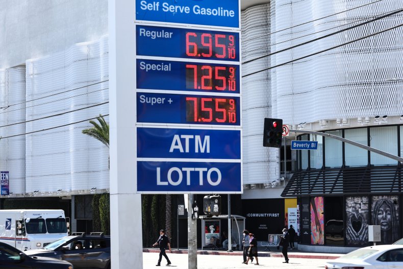 High gas prices are displayed 