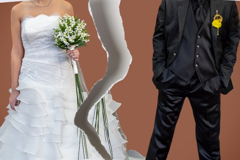 File photo of torn wedding picture.