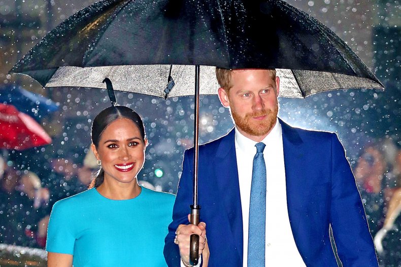 Harry and Meghan in the Rain