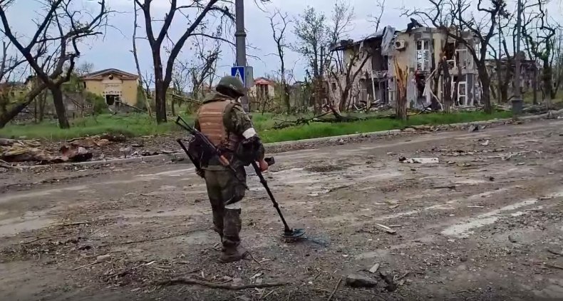 Russians demining Azovstal plant in Mariupol