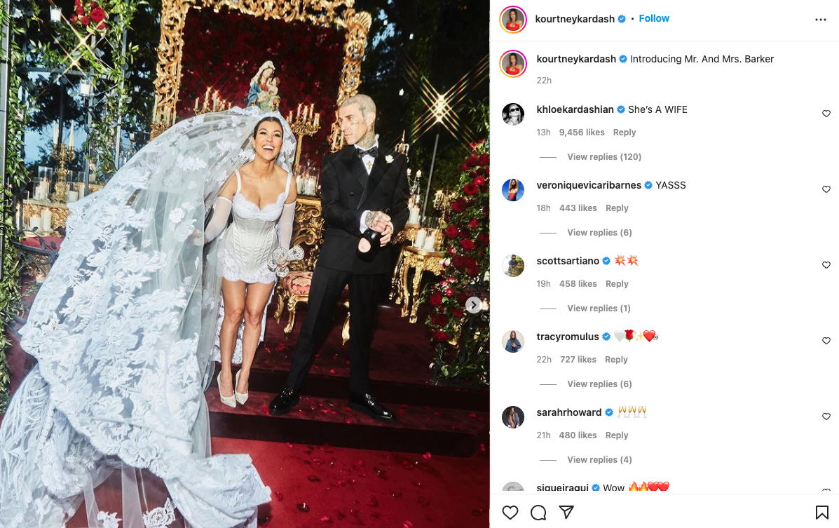 Kourtney Kardashian's controversial wedding dress is…