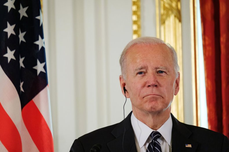President Joe Biden attends a joint press 