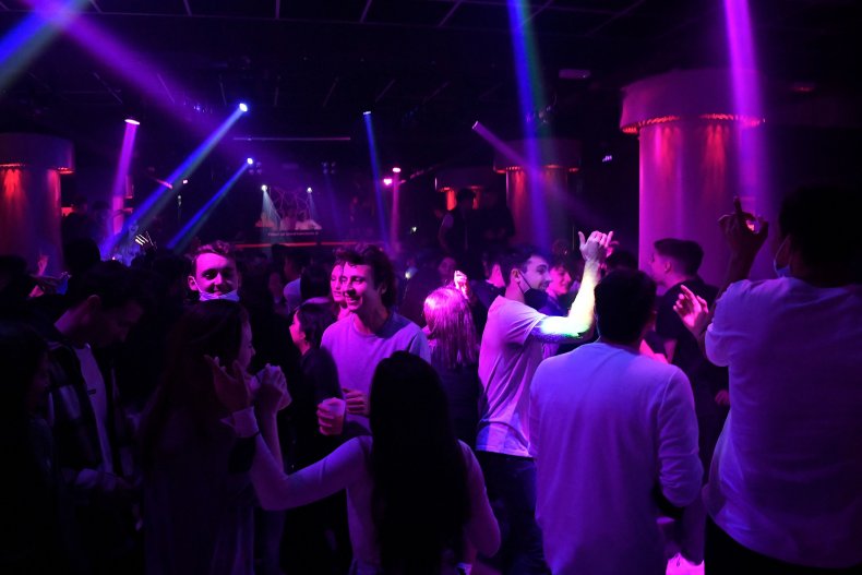 People dance in nightclub Barcelona