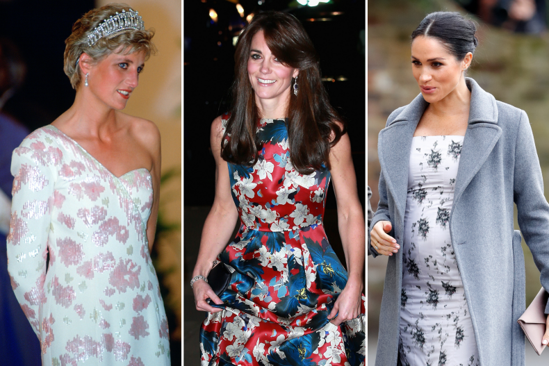 Princess Diana Kate Middleton Meghan Markle Florals