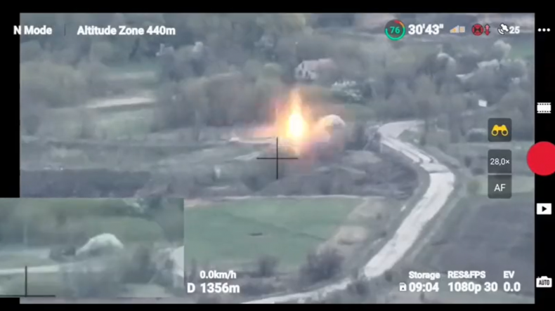 Screen grab from Ukraine video on tank