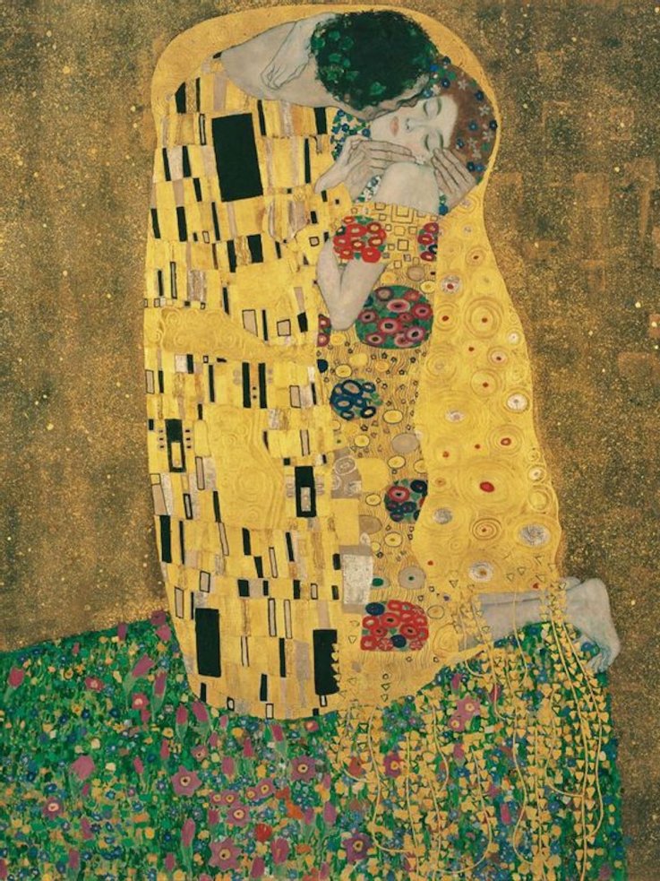 Gustva Klimt The Kiss painting