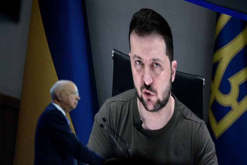 Volodymyr Zelensky speaks at WEF in Davos