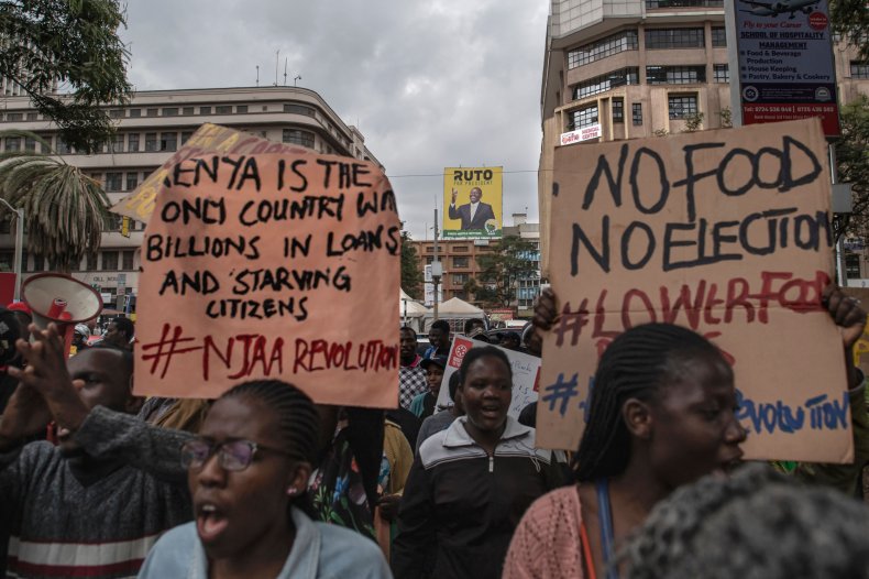 Kenya food price protests amid Ukraine war