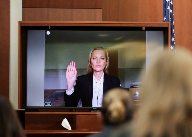 Kate Moss testifying in court