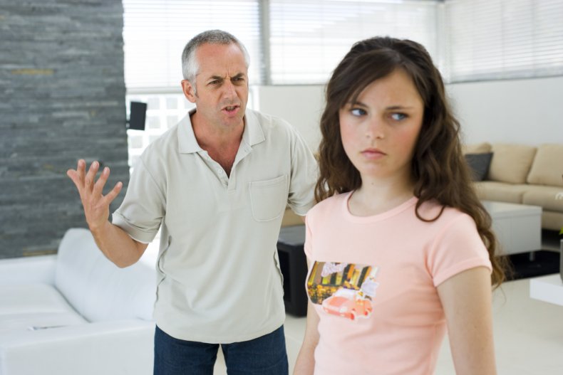 Dad arguing with teen