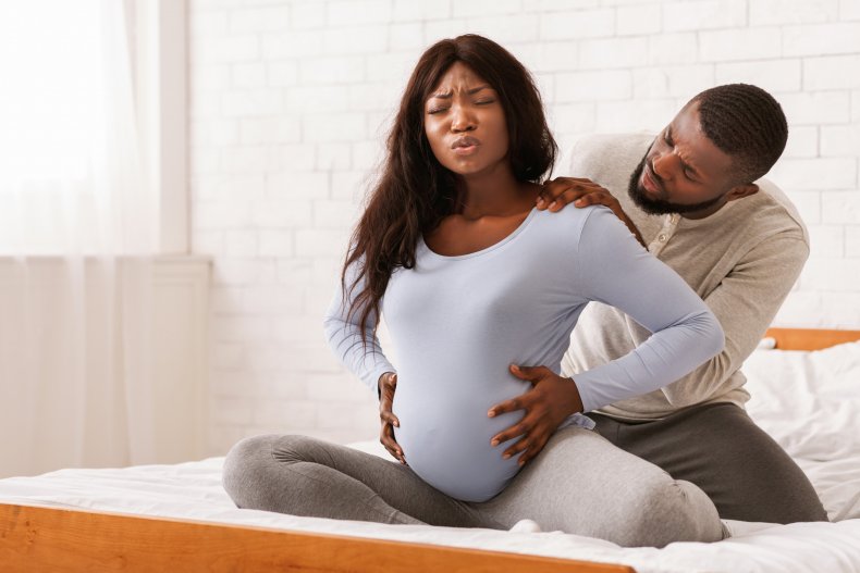 Woman kicking husband out of delivery room