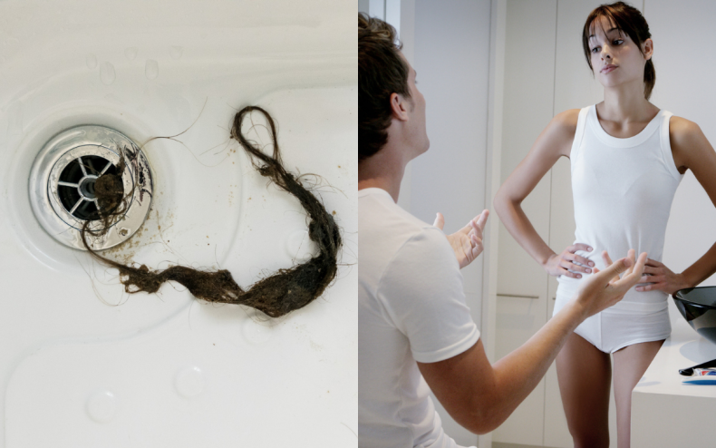 Hair in the drain and a couple.