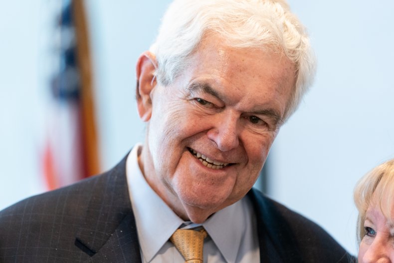 Newt Gingrich Appears at a Campaign Event