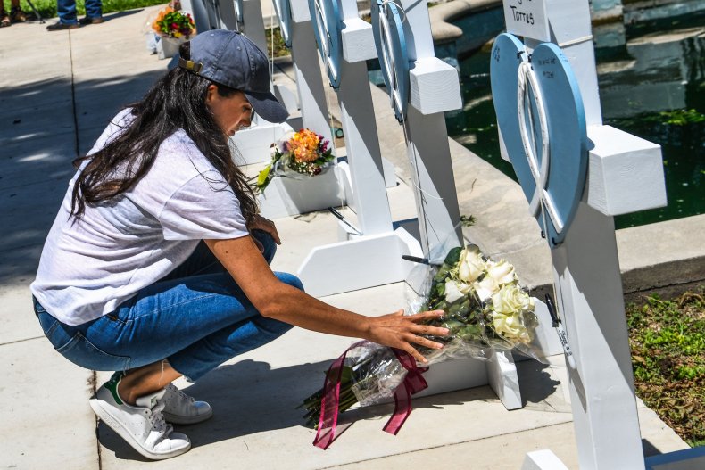 Meghan Markle visits Uvalde Texas shooting memorials 