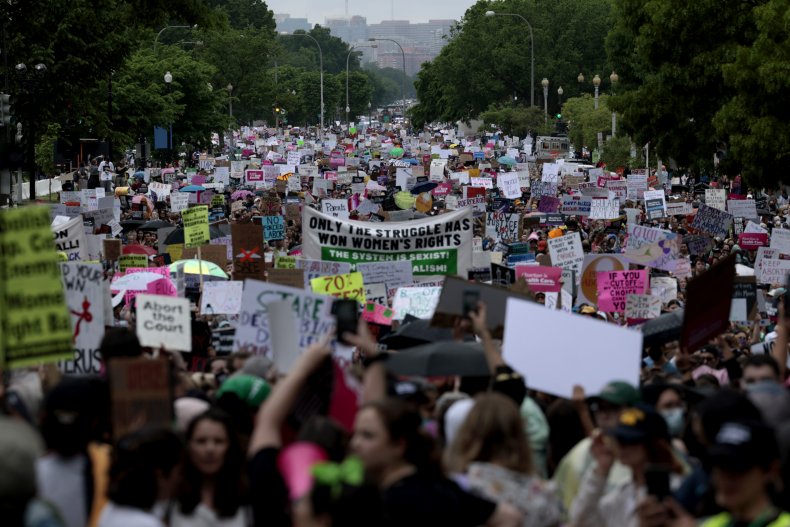 Abortion-rights demonstrators in Washington, DC.