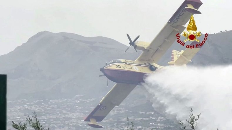 Fires in Palermo Italy