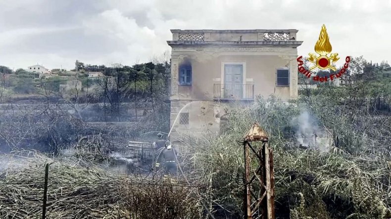 Fires in Palermo Italy