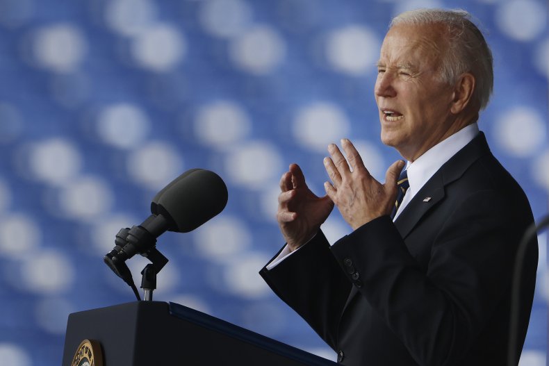 U.S. President Joe Biden delivers the commencement
