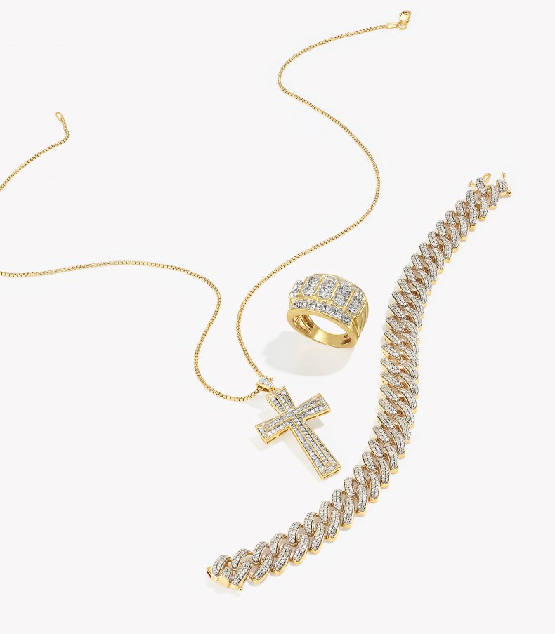 Macy’s Men Diamond Link Bracelet in 14k