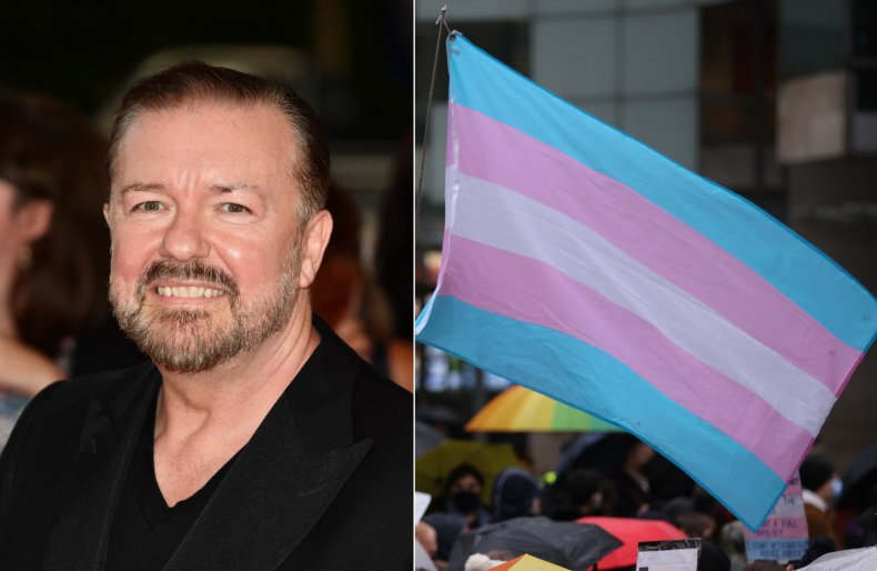 Ricky Gervais and Transgender flag