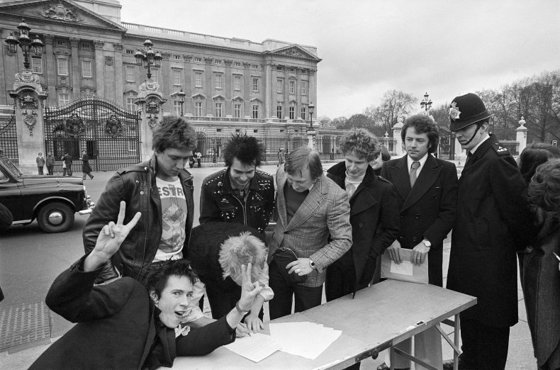 Sex Pistols Signing Buckingham Palace