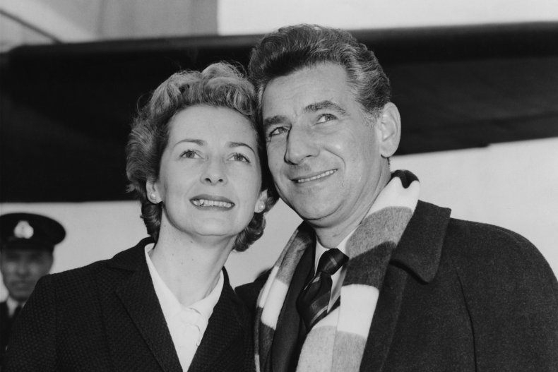Leonard Bernstein and his wife, Felicia Montealegre