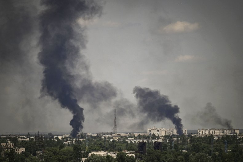Smoke over Luhansk's Severodonetsk as Russians advance