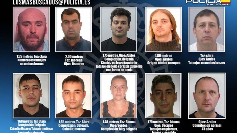 International fugitives wanted in Spain