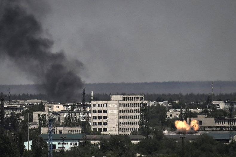 Severodonetsk under Russian shelling in Donbas Ukraine