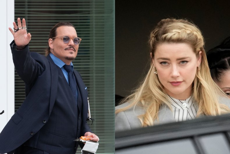 Johnny Depp and Amber Heard leaving