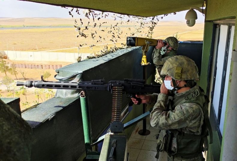 Turkey, troops, guard, border, Syria, May, 2022