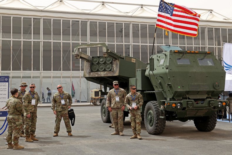 Military Personnel Pictured with HIMARS