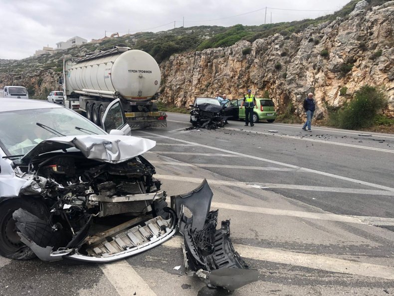 Wedding car crash in Crete