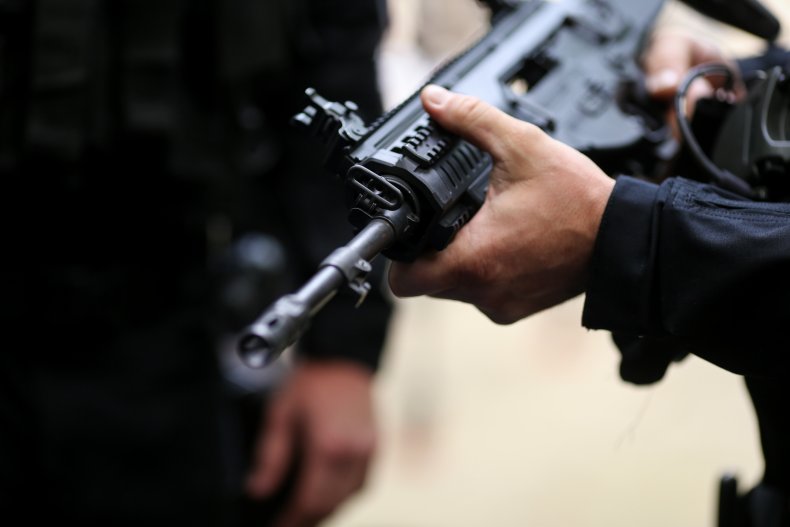 ar rifle hands gun weapon shooting