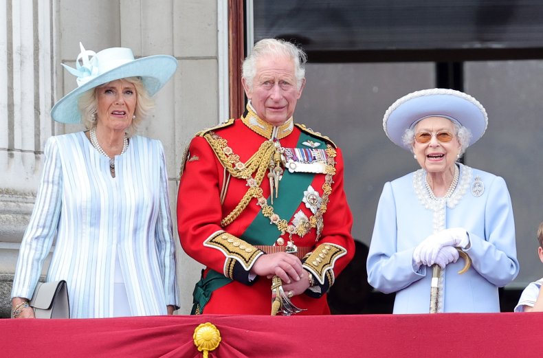 Queen Elizabeth Prince Charles Trooping the Colour