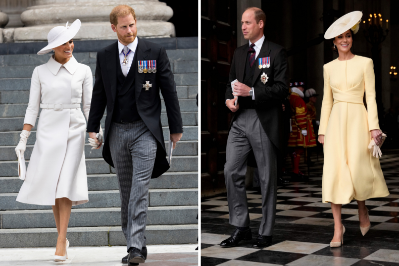 Harry Meghan William Kate Jubilee Service Together